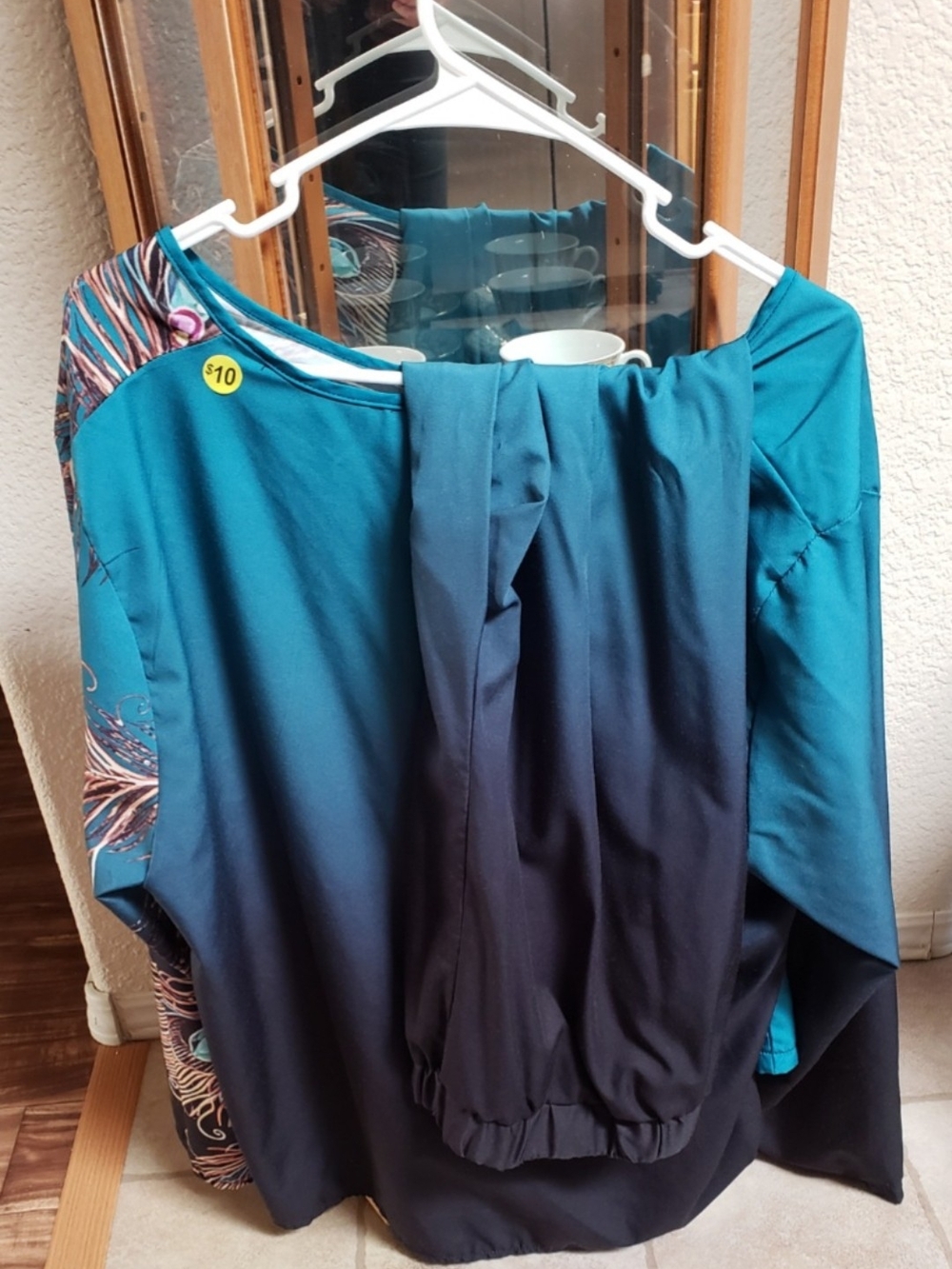 Women’s Teal Ombre Top and Pants Set - Teal